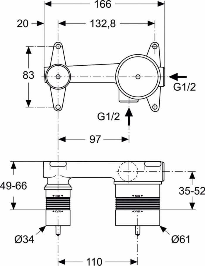 IDEAL STANDARD CONNECT AIR ESOTERIKOS MIXANISMOS KIT 1 A5948NU