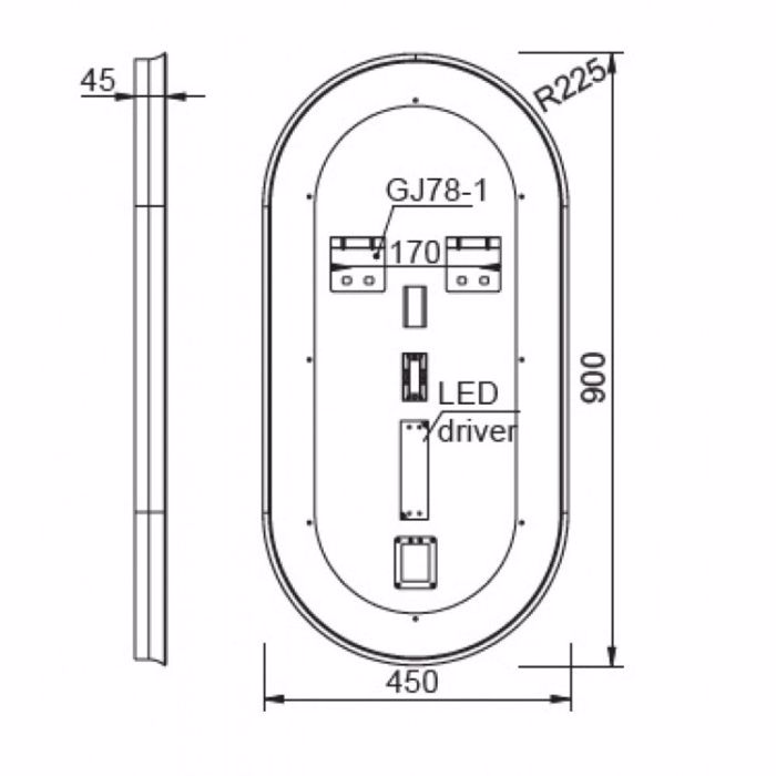 KAThREFTIS LED LUMINOR ALDO 45x90ek ALD4590