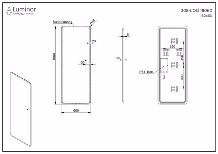 KAThREFTIS LED LUMINOR LOOK 160X60ek LOO16060
