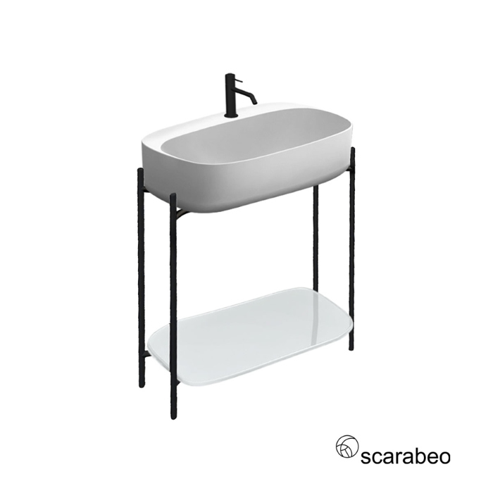 SCARABEO EPIPLO MPANIOu LAILA 75/HI-BOX 74x43x90cm ME SuRTARI KAI NIPTIRA MOON 5505 WHITE 270312-NROP300