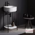 SCARABEO EPIPLO MPANIOu LAILA T 45/SHELF 44x43x90cm BLACK MATT ME RAFI KAI NIPTIRA MOON 5501 WHITE 270209-NROP300