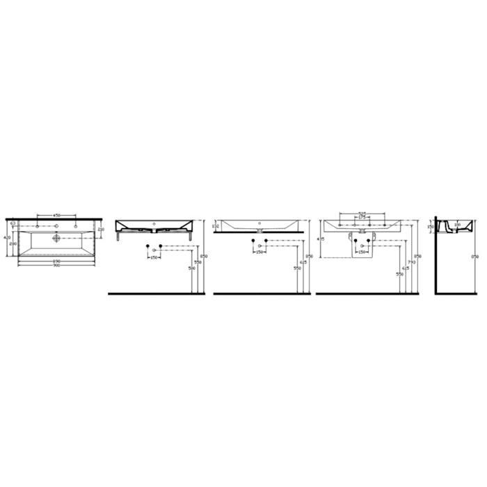 NIPTIRAS BIANCO CERAMICA TETRA N 90x42cm 32090-300