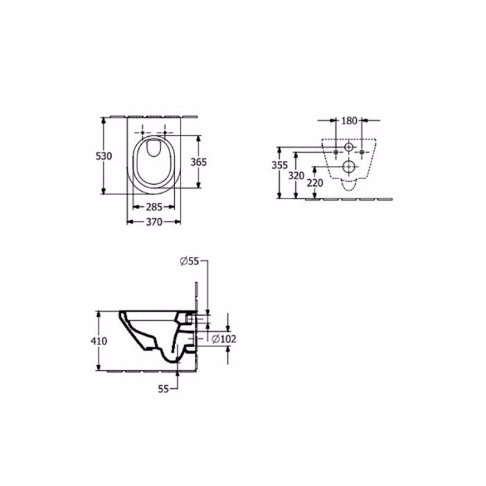LEKANI VILLEROY & BOCH ARCHITECTURA 53 CM TWISTFLUSH RIMLESS KOMPLE 4694CL01