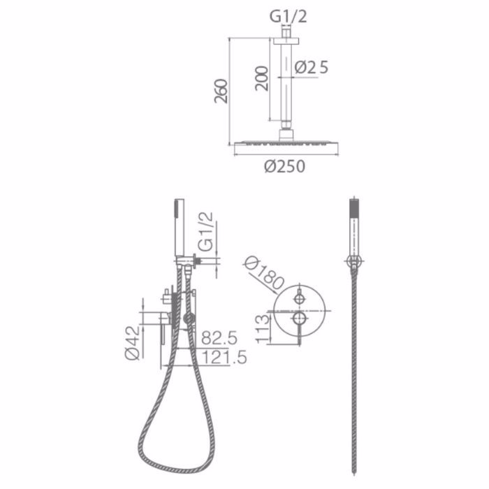 IMEX MONZA TIVOLI SET ENTOIXISMOu LOuTROu ME BRAXIONA OROFIS MAuRO MAT GPT039/NG