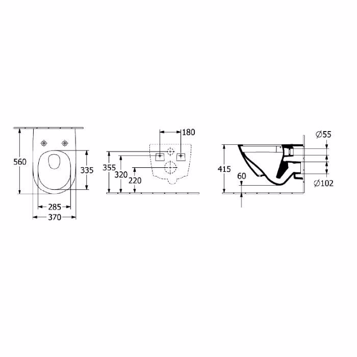 LEKANI VILLEROY & BOCH SUBWAY 3.0 56 CM TWISTFLUSH RIMLESS KOMPLE  4670TS01