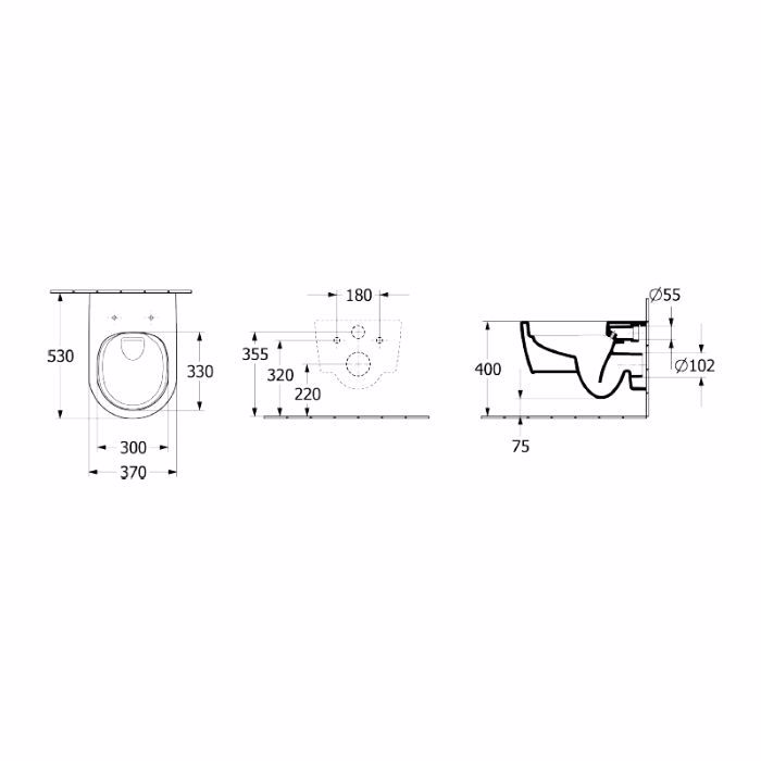 LEKANI VILLEROY & BOCH SKYLA 53 CM TWISTFLUSH RIMLESS KOMPLE 5656CL01