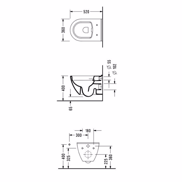 LEKANI SEREL SMART SM 56 RIMLESS KREMASTI 52CM SM5600SC-300